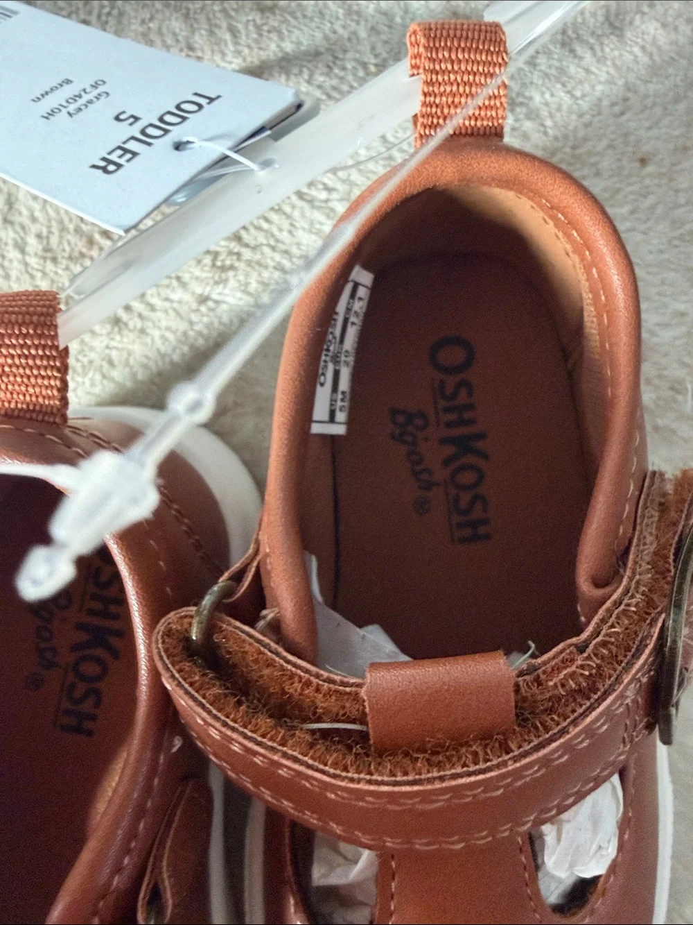 OshKosh B'gosh Toddler Mary Janes in Cognac